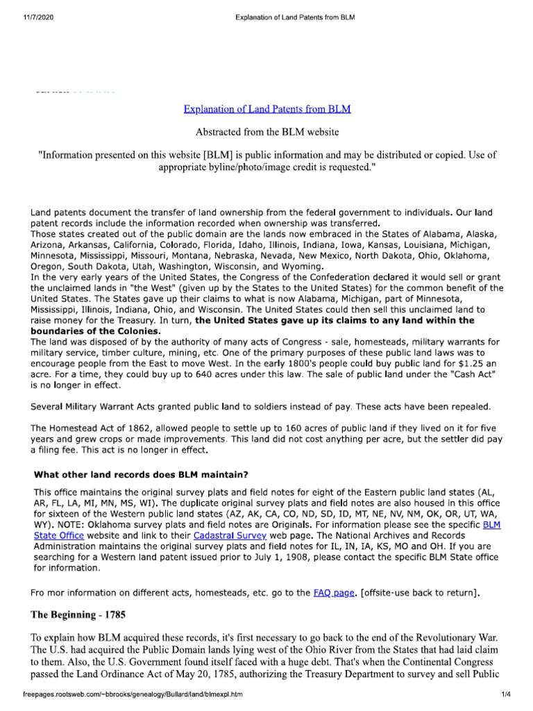 Land Patent Pdf : Land Grants Patents Titles Deeds – XNTT