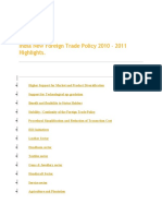 India New Foreign Trade Policy 2010 - 2011 Highlights