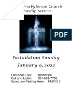 Installation Sunday January 9, 2022: Christ Presbyterian Church Worship Service