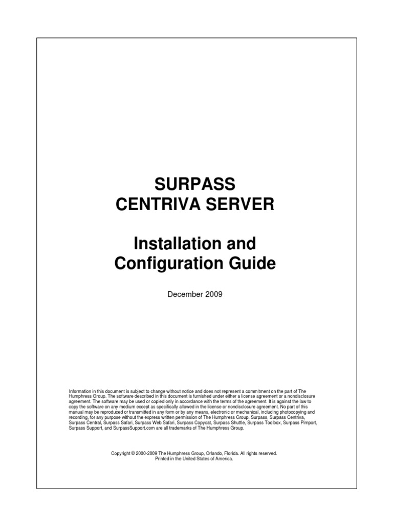 Surpass Centriva Server Installation and Configuration Guide | PDF ...