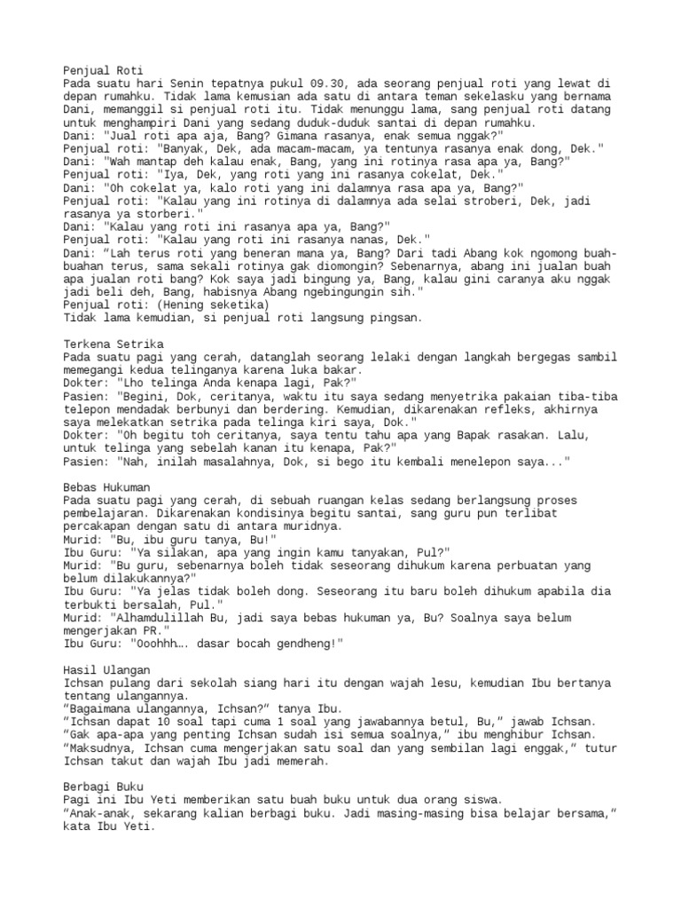 Anekdot Lucu Sehari-hari | PDF
