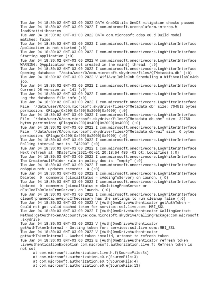 OneDrive Log Analysis Report | PDF | Computing | Computer File