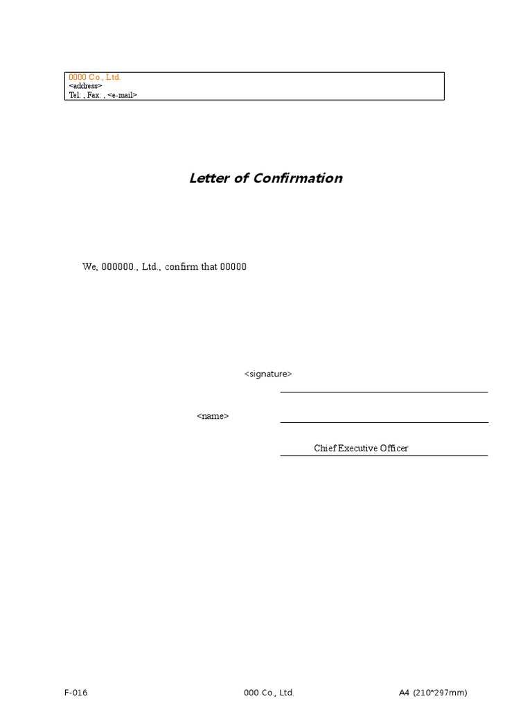 Confirmation | PDF