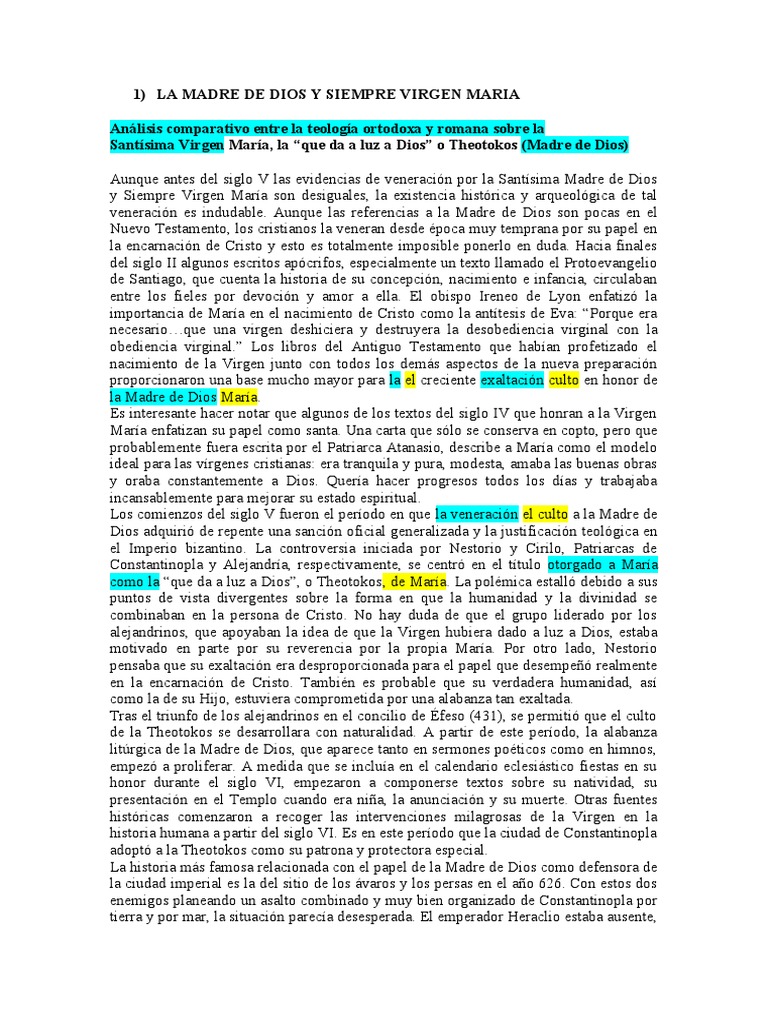 La Madre de Dios y Siempre Virgen Maria | PDF | María, madre de Jesús ...