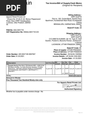 invoice hard disk