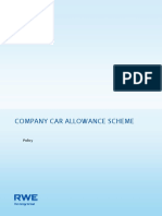 Company Car Allowance Scheme: Policy