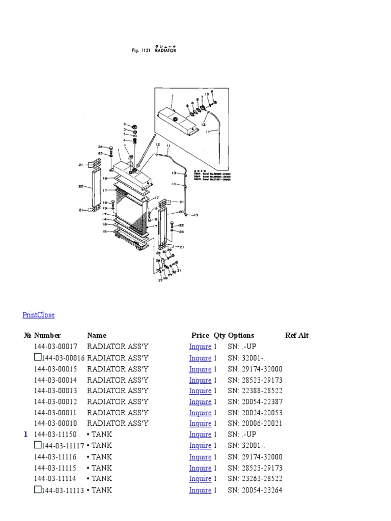 Radiator Assembly and Parts List | PDF | Washer (Hardware ...