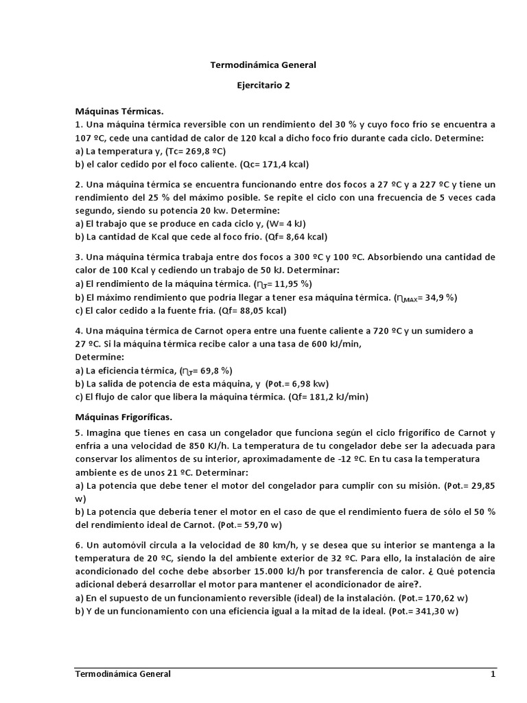Clase 7 2 Ejercitario 2 Pdf Bomba De Calor Temperatura