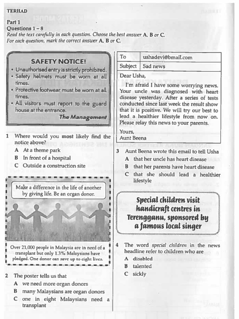 English Paper 1 Form 3 PDF