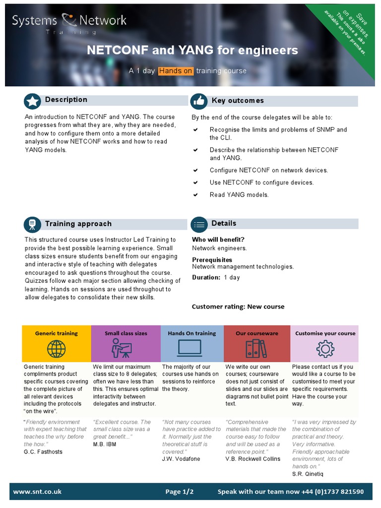 NETCONF & YANG Training for Engineers | PDF | Data Transmission ...