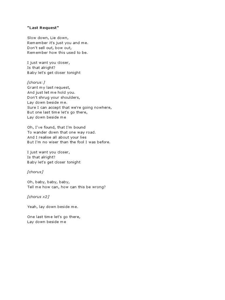 Last Request: A Poignant Love Song | PDF