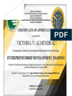 Certificate of Appreciation Entrep Victoria v. Almendral