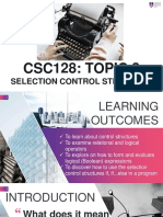 Topic 3 Selection Control Structure