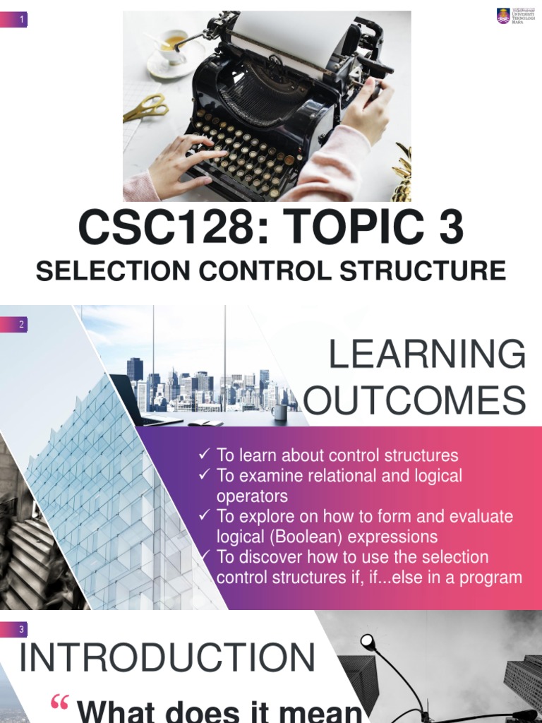 Topic 3 Selection Control Structure | PDF | Control Flow | Boolean Data ...