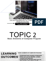 Topic 2 Basic Elements of Computer Program 