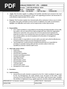 Sop For Internal Audit - Halal