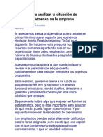 Cómo puedo analizar la situación de Recursos Humanos en la empresa