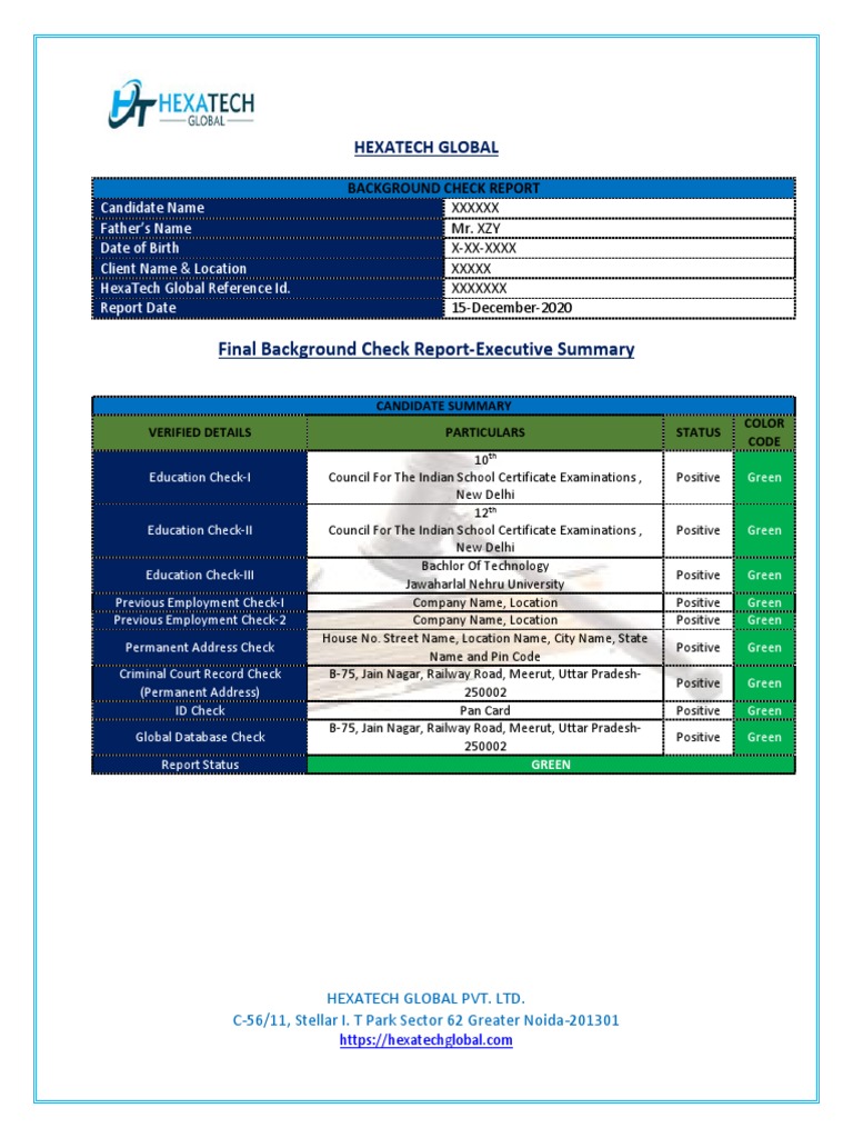Background Check Summary | PDF | Police | Securities (Finance)