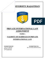 Validity of marriage in private international law