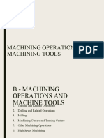 Machining Operations and Machining Tools