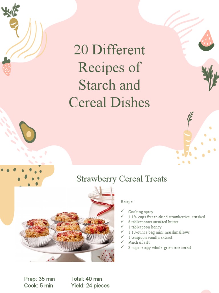 20 Different Recipes of Starch and Cereal Dishes PDF Cakes Pancake