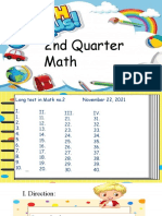 2nd Quarter Math Test