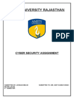 AMITY UNIVERSITY RAJASTHAN CYBER SECURITY ASSIGNMENT