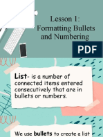 Computer-Lesson 1-Formatting Bullets and Numbering