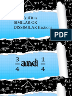 Identify If It Is Similar or DISSIMILAR Fractions