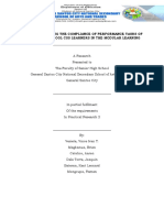 Factors Affecting The Compliance of Performance Tasks of Senior High School CSS Learners in The Modular Learning Final