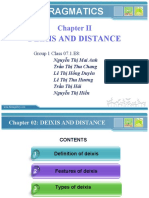 Pragmatics: Deixis and Distance