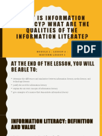 What Is Information Literacy? What Are The Qualities of The Information Literate?