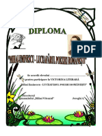 Diploma Mihai - Eminescu
