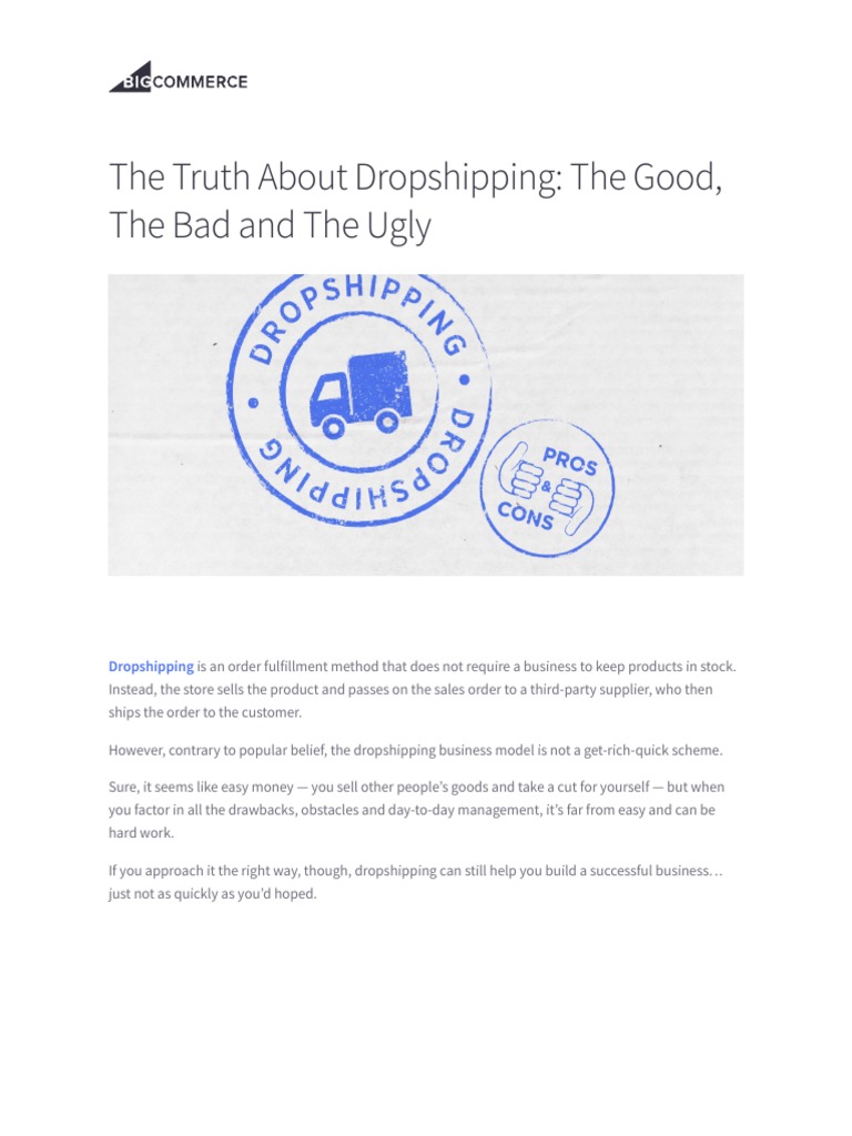The Truth About Dropshipping Risks | PDF | Inventory | E Commerce