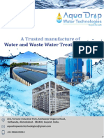 A Trusted Manufacture Of: Water and Waste Water Treatment Plant