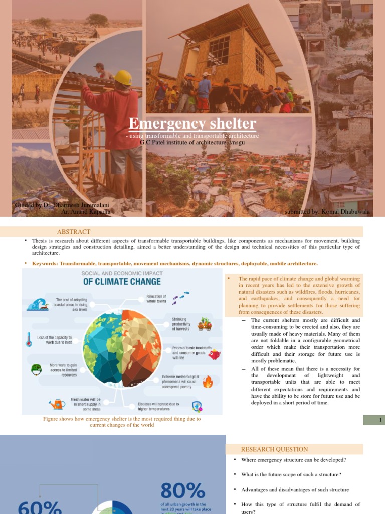 Transformable Emergency Shelter Design | PDF | Homelessness | Refugee