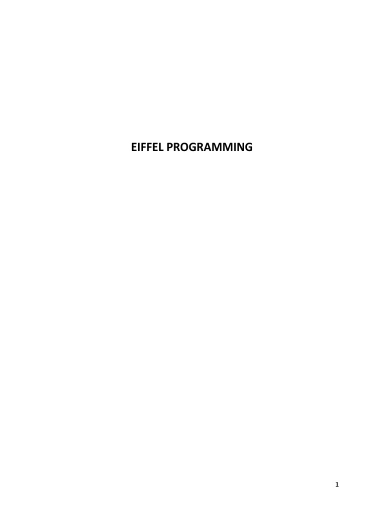 Eiffel Programming Language | PDF | Class (Computer Programming ...