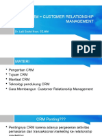 CRM Customer Relationship Management: Dr. Laili Savitri Noor, SE, MM