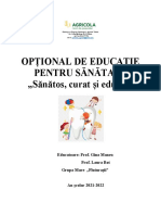 Optional Educatie Pentru Sanatate 2021-2022