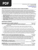 Chief Marketing Officer Resume (CMO) / Board of Directors Resume / SVP / VP Digital Marketing 