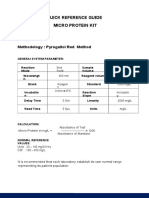Quick Reference Guide Micro Protein Kit: Methodology: Pyrogallol Red Method