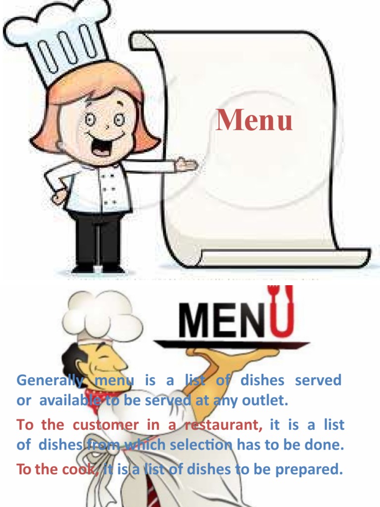 Menu PDF Menu Food Industry