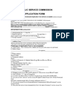 Punjab Public Service Commission Application Form