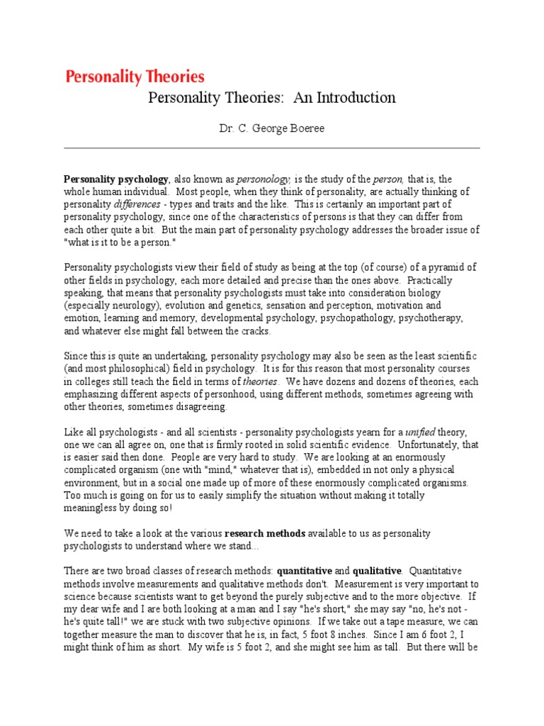 Theories of personality in psychology picture