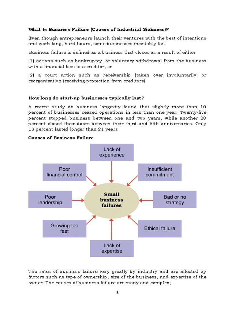 Causes of Business Failure Explained | PDF | Bankruptcy | Entrepreneurship