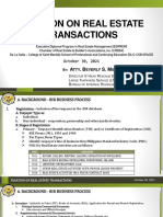 TAXATION ON REAL ESTATE TRANSACTIONS