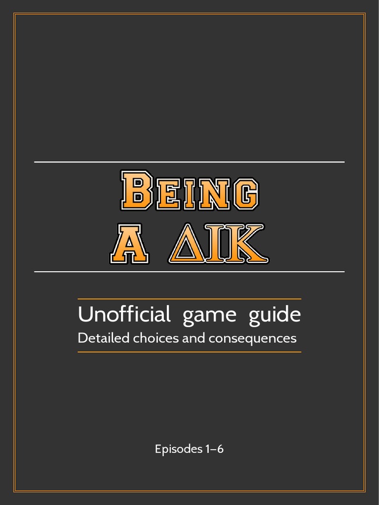 Being A Dik Unlock All Unofficial Game Guide: Detailed Choices and Consequences | PDF