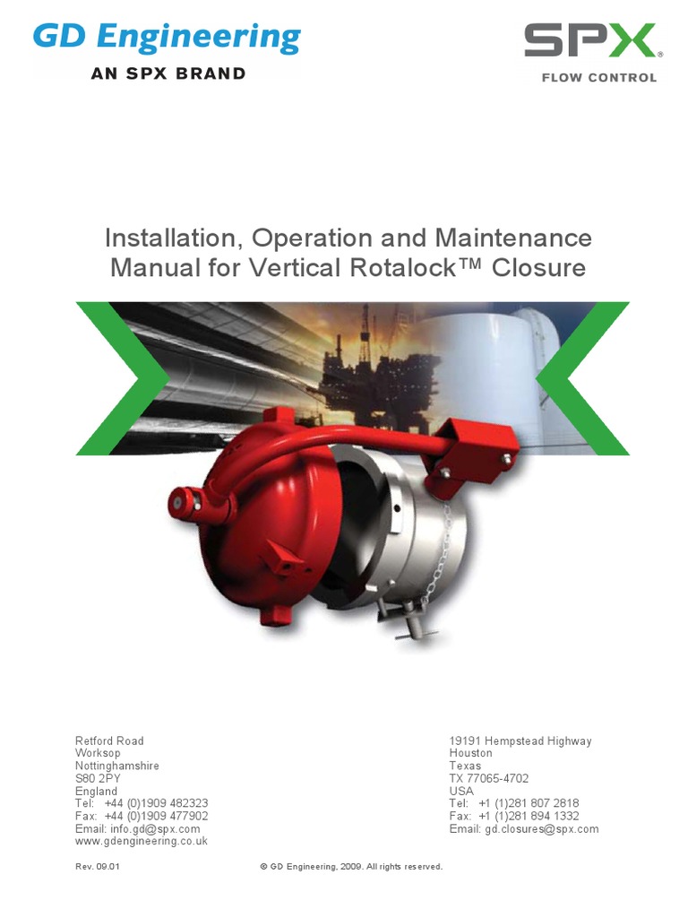 Installation, Operation and Maintenance Manual For Vertical Rotalock ...