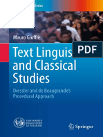 Text Linguistics and Classical Studies Dressler and de Beaugrande’s