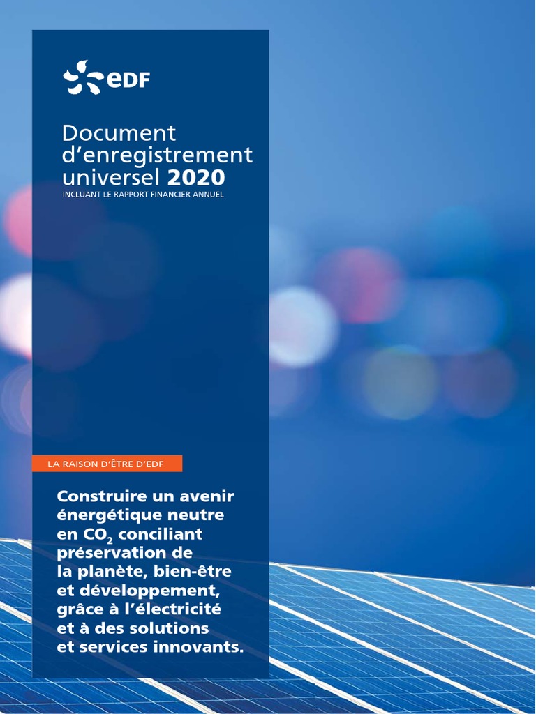 Edf Urd Rapport Financier Annuel 2020 FR | PDF | Énergie renouvelable ...